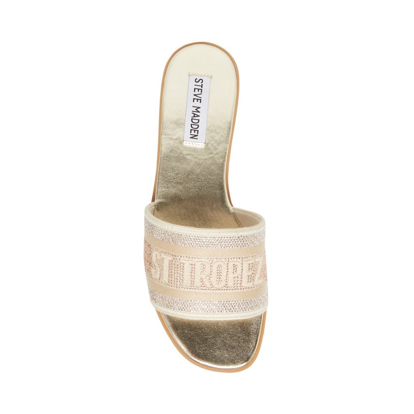 Sandalias de Diapositivas Steve Madden Knox-r Mujer Doradas | ES IP128S